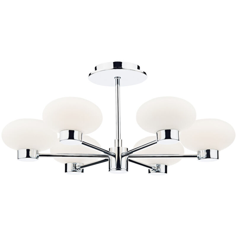 DAR SYSTEM - Plafonnier semi-affleurant chrome poli, 6x G9 DAR SYSTEM - Plafonnier semi-affleurant chrome poli, 6x G9