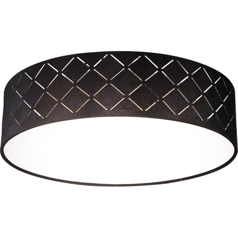 Spot de plafond rond décor noir poinçonnages or lampe de salon blanc Globo 15363B