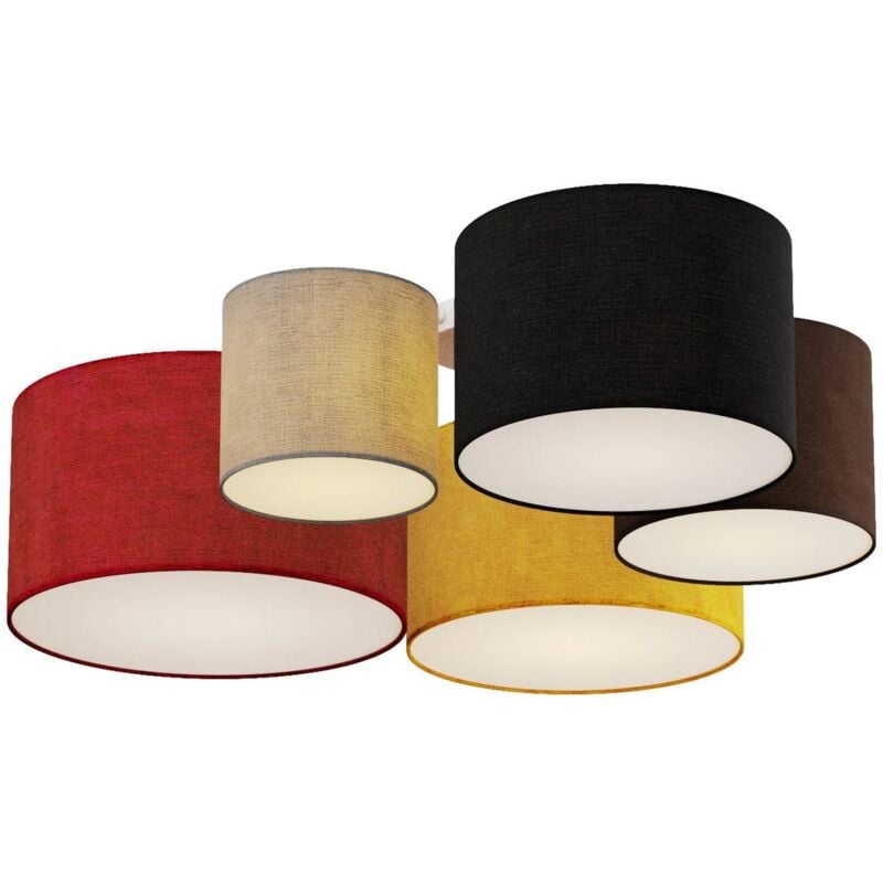 Plafonnier Tissu à intensité variable 'Laurenz' en textile pour salon & salle à manger