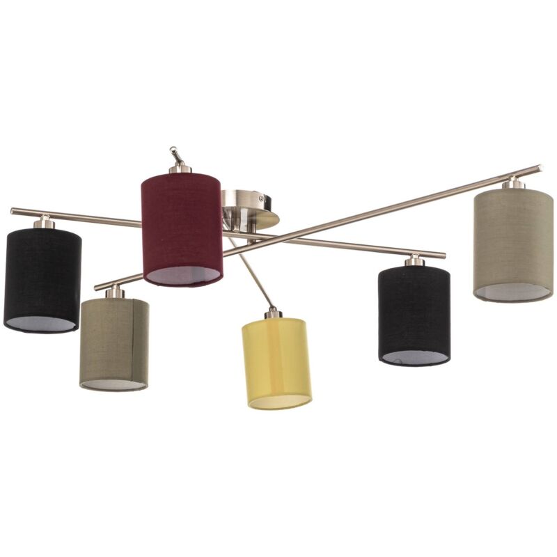 Plafonnier Tissu à intensité variable 'Pellinora' en métal pour salon & salle à manger