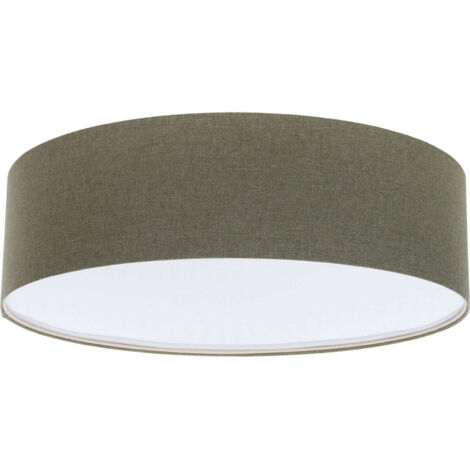 Plafonnier tissu blanc effet structuré ambiance boho élégant - Ø 40 cm - H20 cm