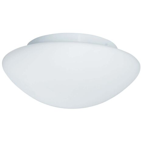 Plafonnier TOKYO 1L salle de bain IP44 CLII Metal Blanc verre opale E27 max 60w Diam 23cm