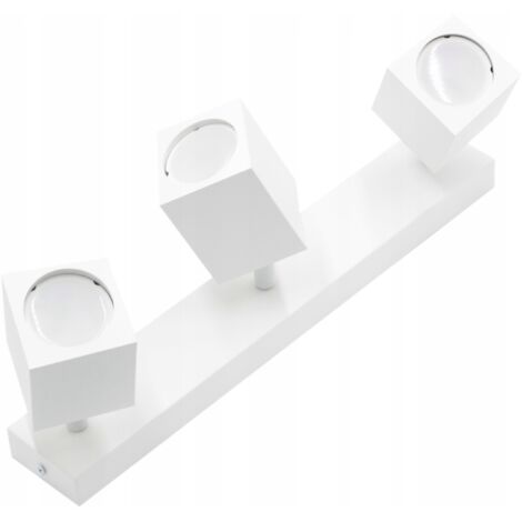 Plafonnier triple GU10 40W blanc mat LOFT rectangulaire