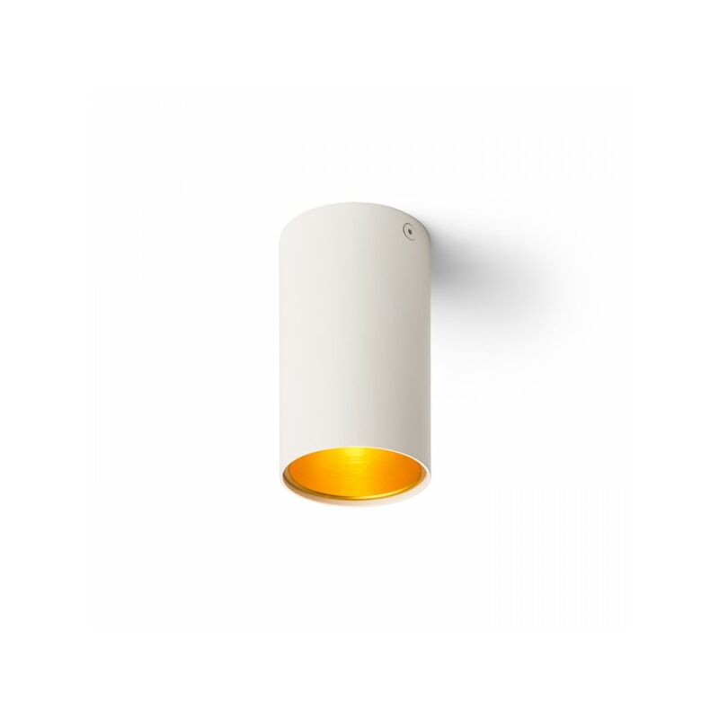 Spot de plafond tuba blanc mat/or 230V GU10 35W