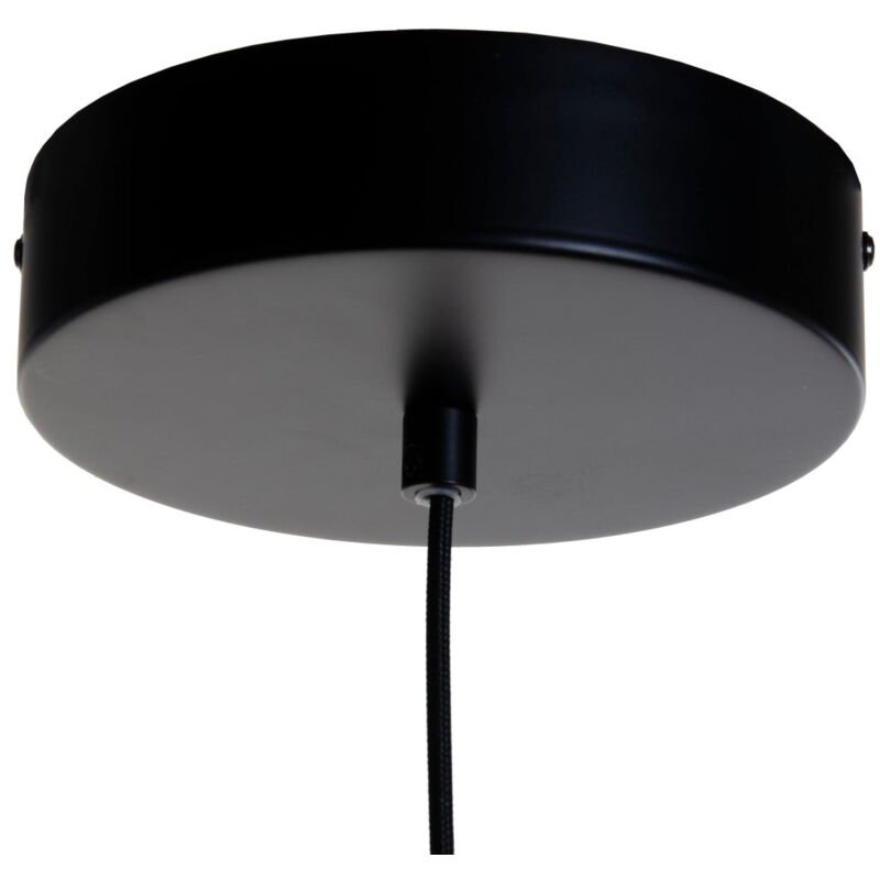 Plafonnier tulipe en métal noir et doré et cristal ø 30x24 cm