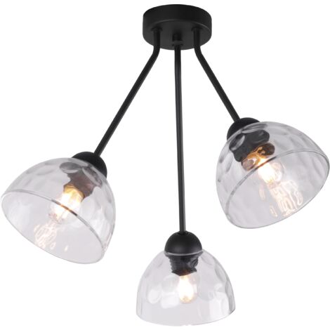 PLAFONNIER VENICE TRIO ABAT-JOUR TRANSPARENT E27