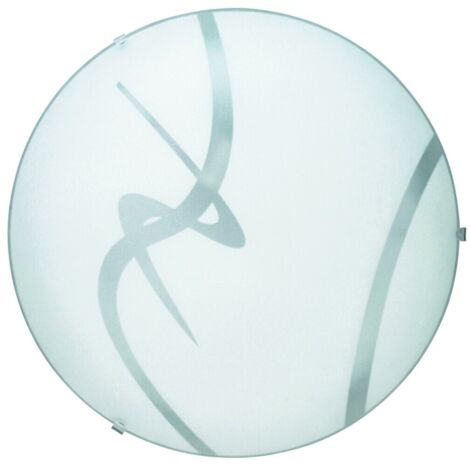 Plafonnier verre 30 cm E27 60W blanc rond Rabalux Soley
