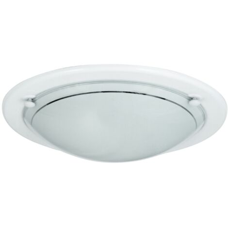 Plafonnier verre 38cm E27 2x60W blanc Rabalux Ufo 5131