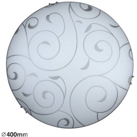 Plafonnier verre 40 cm 2xE27 blanc/chrome Rabalux Harmony