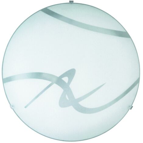 Plafonnier verre 40cm 2xE27 blanc Rabalux Soley 1819