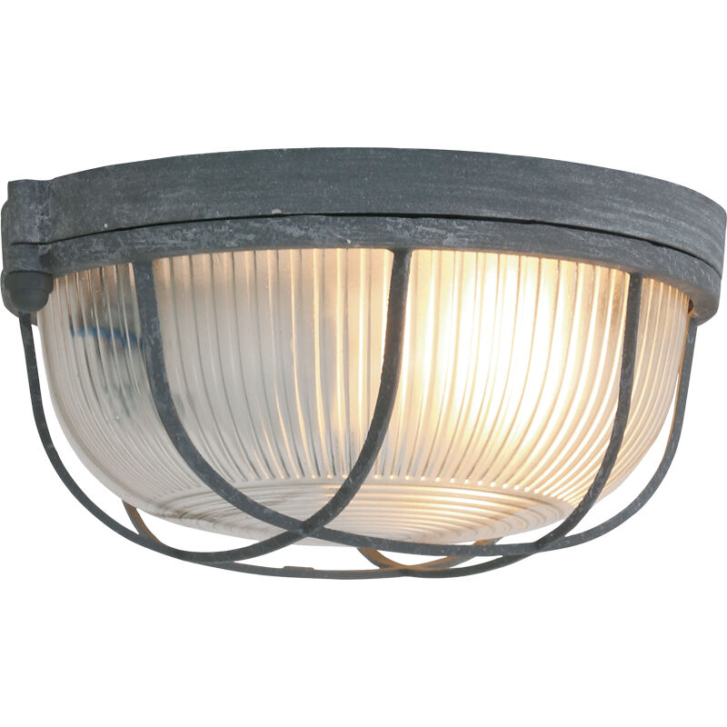 Steinhauer - Mexlite - plafonnier - Lisanne - gris - verre métal - ø 17cm -