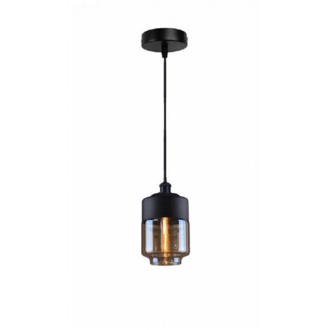 Plafonnier Vintage E27 Ambre Noir Lp-14