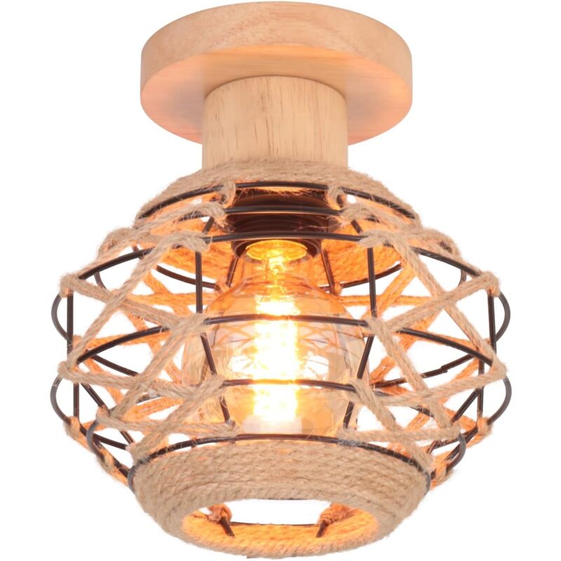 Norcks - Plafonnier Vintage , E27 Lampe De Plafond Rétro, Abat-Jour Cage En Ficelle Métallique Ø20CM,Pour Salon Salle Chambre