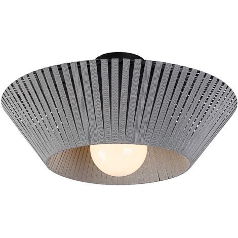 Plafonnier vintage gris tissu Revan E27 Rabalux 40cm
