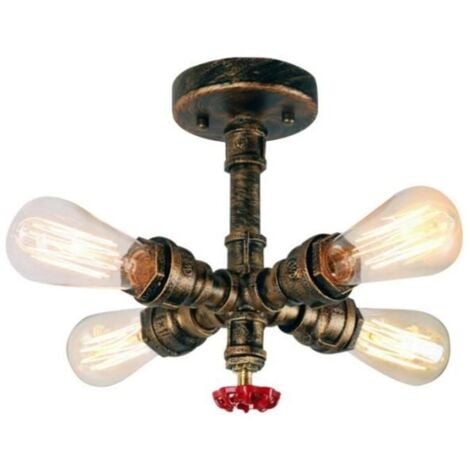 STOEX Plafonnier Vintage Industrielle Lampe de Plafond Tub Tuyau en Métal Lampe suspension pour Salon Chambre Cuisine Bar - Motif