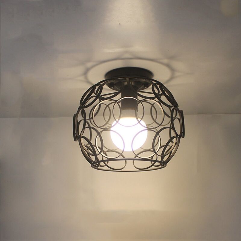 Plafonnier Vintage Industrielle Style Design Cage Eclairage de plafond Noir Fer Intérieure pour Décoration Café Restaurant Cuisine Plafonnier Vintage Industrielle Style Design Cage Eclairage de plafond Noir Fer Intérieure pour Décoration Café Restaurant Cuisine