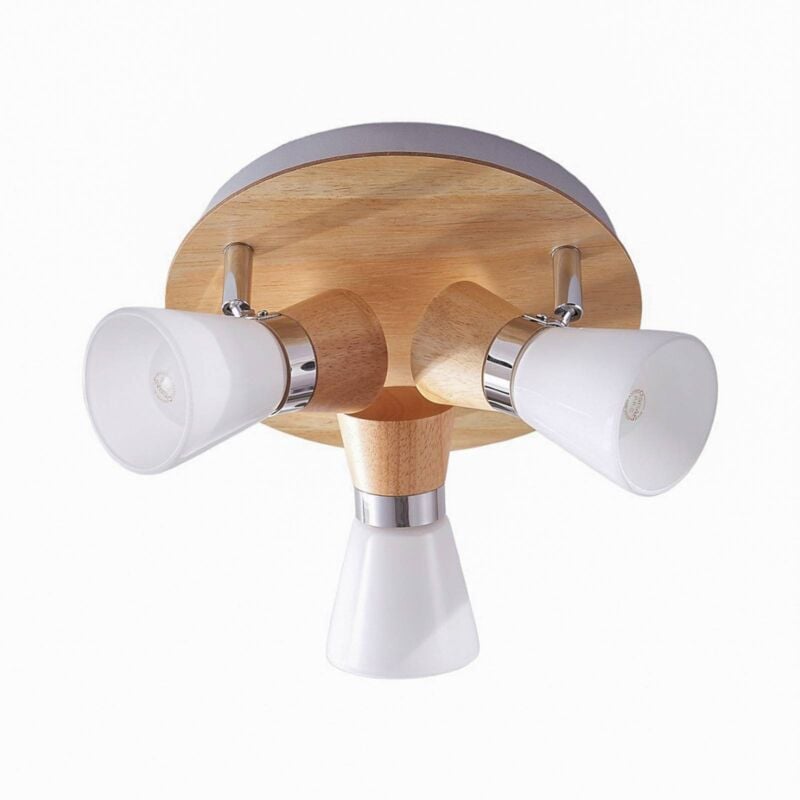 Plafonnier à intensité variable 'Vivica' en bois pour salon & salle à manger