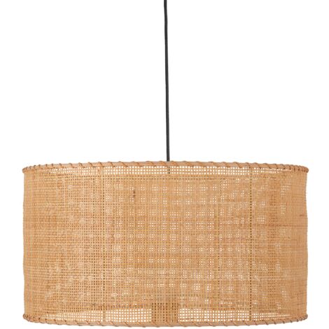 Plafonnier WALA en rotin naturel - Suspension design bohème - Diffuseur en fibres naturelles - Douille E27 (ampoule non incluse)