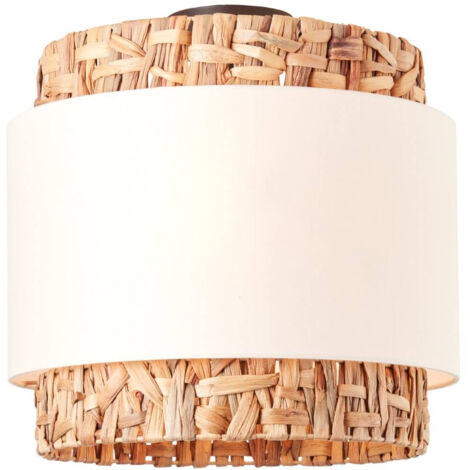 Plafonnier Waterlilly rotin avec tissu blanc - 99828/09