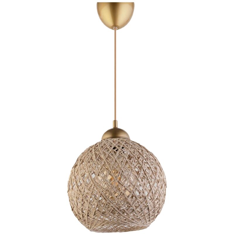 Plafonnier en jute, fait main, couleur marron Blanc - BrunBlanc - Wellhome