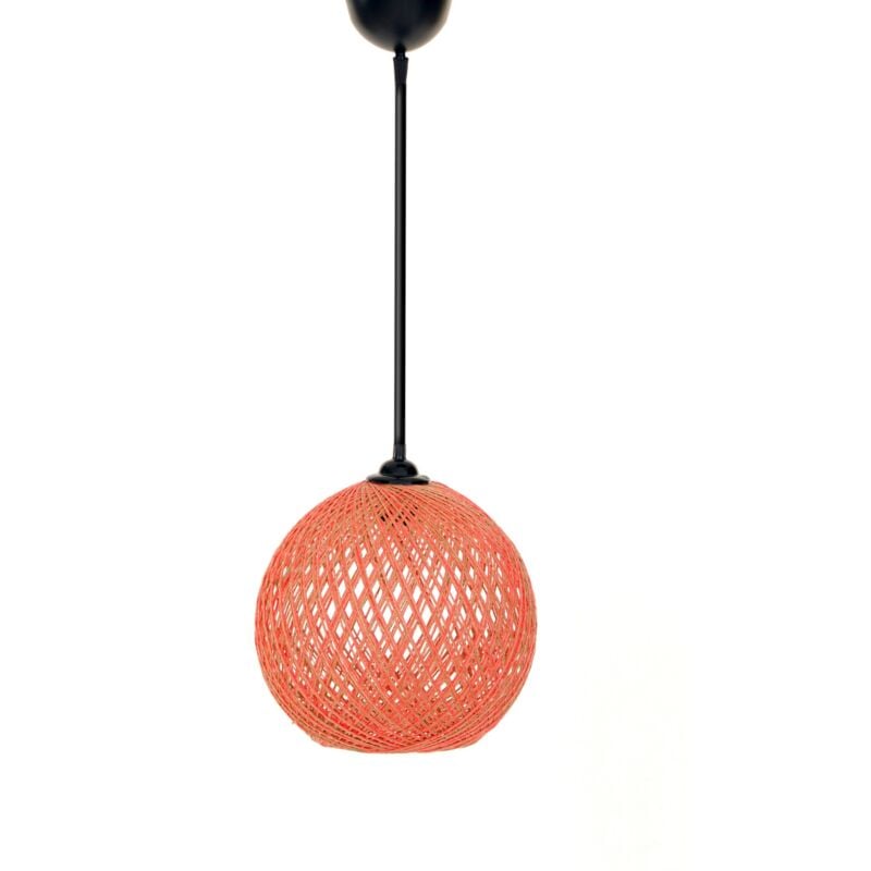 Plafonnier en Jute, fait main en couleur Orange Brun - OrangeBrun - Wellhome