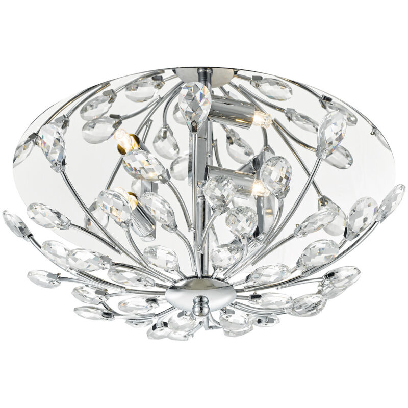 DAR ZAFIR - Plafonnier affleurant cristal de chrome poli, 3x G9 DAR ZAFIR - Plafonnier affleurant cristal de chrome poli, 3x G9