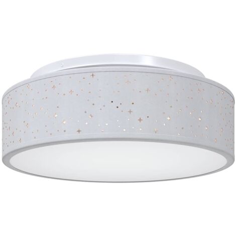 Plafonnier，Lampe avec abat-jour étoilé Gris Ø 38 cm Tissu E27 CFW33075