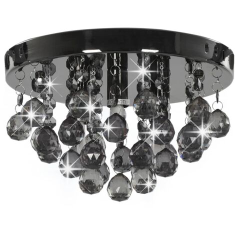 Plafonnier，Lampe avec perles fumées Noir Rond G9 CFW76976