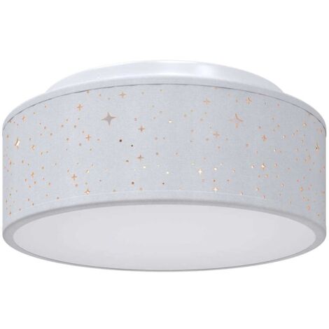 Plafonnier，Lampe étoilé gris Ø 30 cm en tissu E27 CFW43545