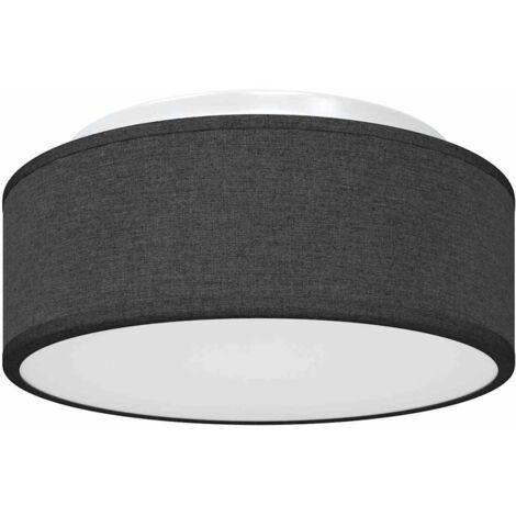 Plafonnier，Lampe Noir Ø 30 cm en Tissu E27 CFW15834
