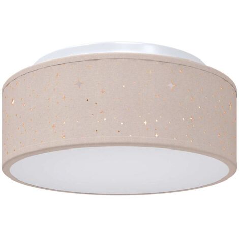 Plafonnier，Lampe s avec abat-jour étoilé taupe Ø 30 cm tissu E27 CFW13680