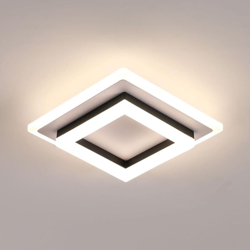 COMELY Plafonniers 24W, plafonnier LED moderne 4500K, plafonnier carré en acrylique pour chambre à coucher, salon, cuisine, balcon, couloir [Classe