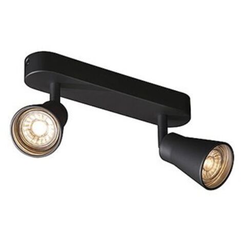 Plafonniers intérieurs LED AVO applique et plafonnier intérieur double noir GU10/QPAR51 2x 50W max - SLV 1000889