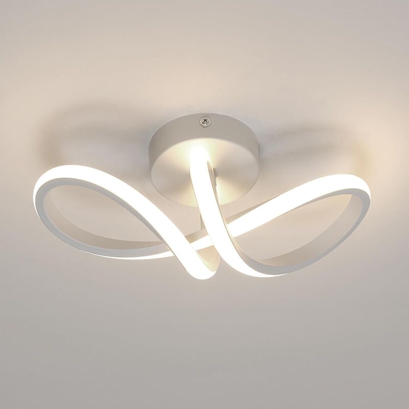 Plafonnier led Moderne, 20W Plafonnier led Courbé en Forme de 8, Lustre de Plafond led 4500K pour Chambre Salon Salle à Manger (Lumière Neutre)