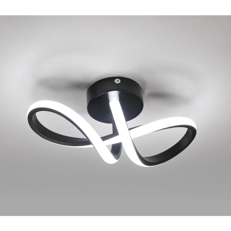 Moderne Plafonnier led 20W Applique Murale led Forme de 8 Lampe murale Blanc Froid 6000K Pour chambre à coucher, salon, couloir, entrée Noir - Goeco