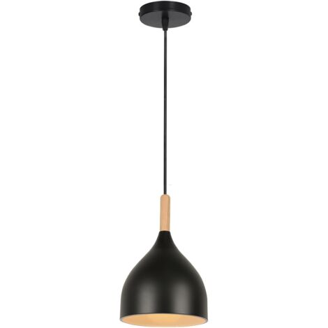 Plafonniers Lustre Suspension Moderne Industriel, Lampe Suspendue E27 Vintage Éclairage Plafond Plafonniers Rétro Métal pour Salle à Manger, Salon, Chambre (Noir)