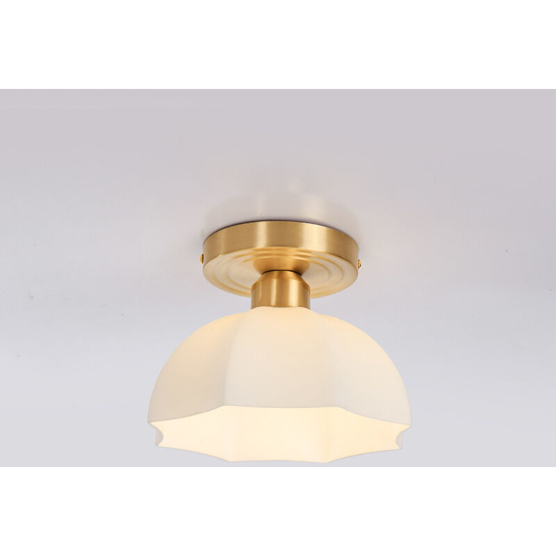 Plafonniers Modernes Abat-Jour en Verre Parapluie Blanc Éclairage Suspendu de Plafond Contemporain du Milieu du Siècle dans la Cuisine Salon Base