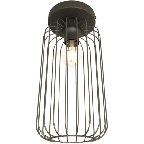 Plafonriera Minimal Industrial Vulcano 1 Luce Nera