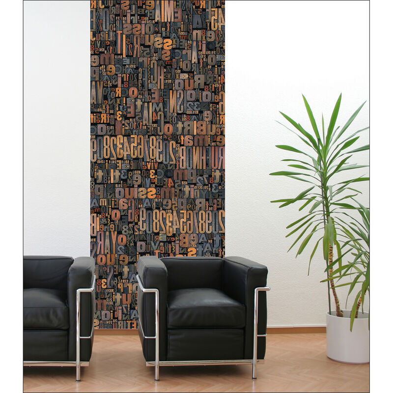Papier peint intissé décoratif unique - Imprimerie industrielle - 96 cm x 250 cm - Lettres d'effet