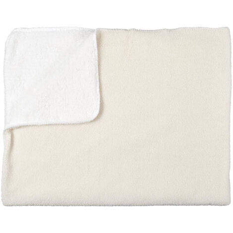 Plaid 120x150cm Tissu Bouclette Crème et Sherpa