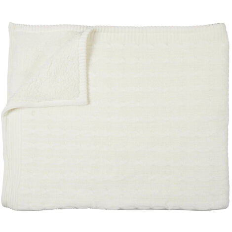 Plaid 120x150cmm Torsadé Crème et Sherpa