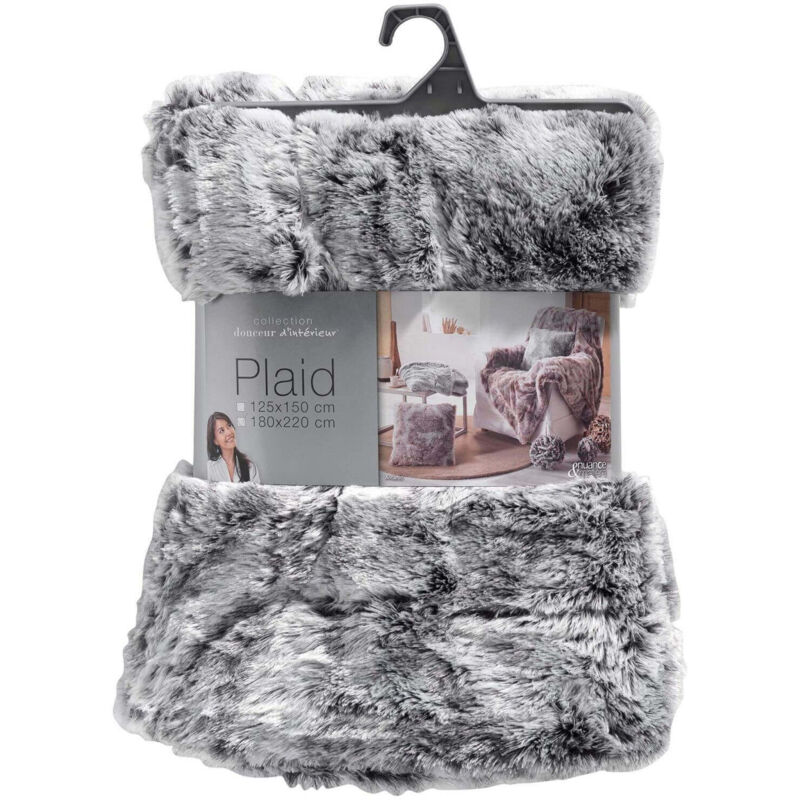 Plaid imitation fourrure Antartic Gris 125x150