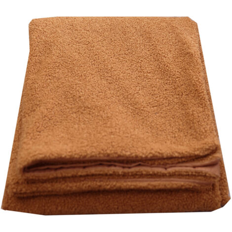 Plaid 130x160 cm en tissu bouclette terracotta - SHERPA
