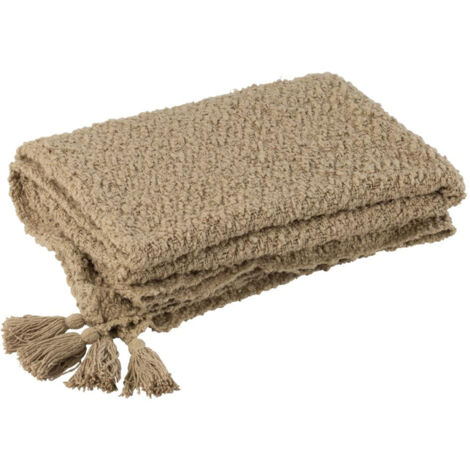 Plaid 130x180 cm en tissu coton beige