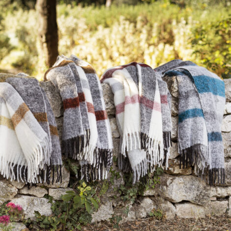 Plaid 130x180 ISEO alpaga, laine, mohair, polyamide