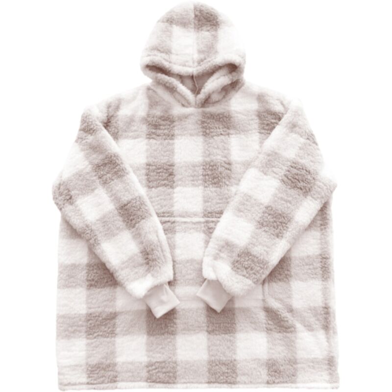 ROSE/MARRON 0.09 Plaid à capuche VENTEO - Sweat a capuche plaid reversible/respirant Oversize/Taille unique Mixte