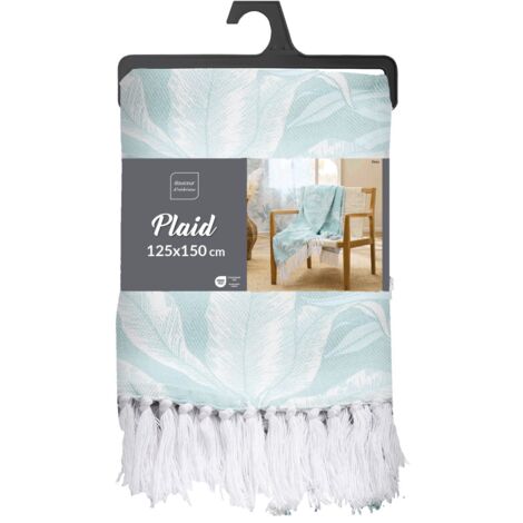 Plaid à franges 125 x 150 cm – Coton/Polyester Imprimé Hera