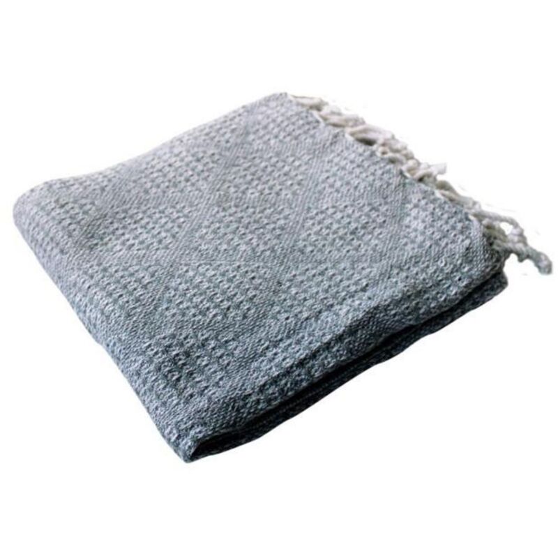 Plaid a franges effet tricot 130 x 160 cm Dune gris clair Plaid a franges effet tricot 130 x 160 cm Dune gris clair