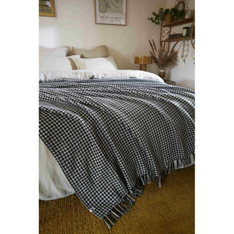 Plaid à franges tissé teint "Gaspard" toutes dimensions - Taille de plaid: 180 x 220 cm