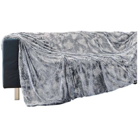 Plaid a poil doux 180 x 220 cm Antartic Gris